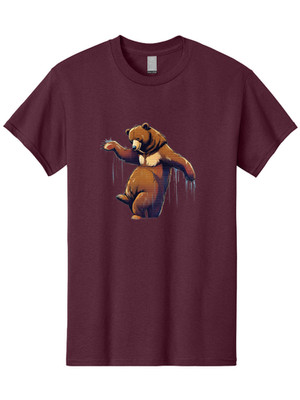 Dabbing-Bear Mens Graphic Tee, 100% Cotton, Casual Summer Wear