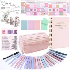 Bible Study Supplies Journaling Kit for , Bible Study Kit, 12 Pastel Highligh...