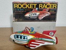 Vintage Chinese MF-735 Friction Tin Rocket Racer Original Box