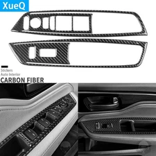 Real Carbon Fiber Front Window Lift Switch Panel Cover For Honda Odyssey 2018-25
