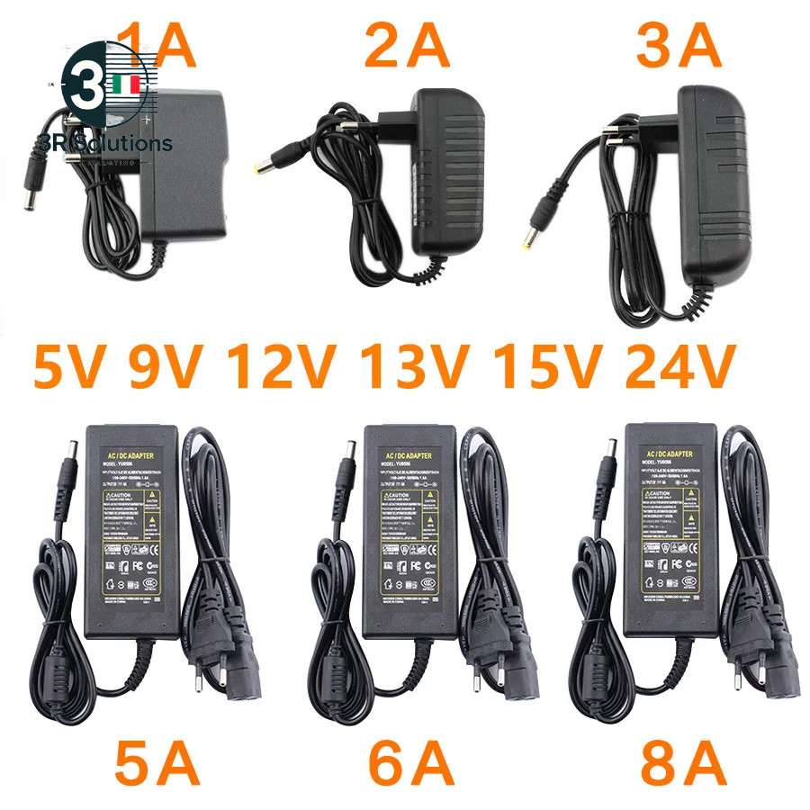 Alimentatore Universale 12V DC 12V 5V 6V 9V 10V 15V 24V 1A 2A 3A 5A 6A 8A Trasfo