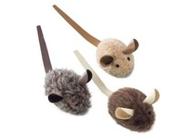 Nobby Katzenspielzeug PlüSchmaus Mit Lederschwanz 6 Cm - 3 Stk. Katzenspielzeug