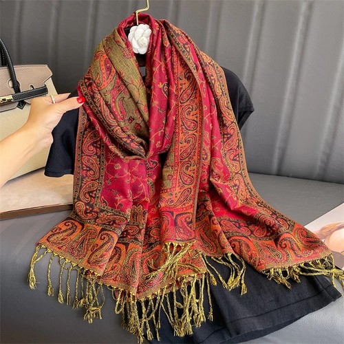 Cashmere Pashmina Shawl Women Warm Winter Printed Scarf Wrap Stole Foulard