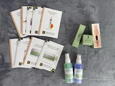 NEW Clinique Eminence Mario Badescu Skincare Lot Sample Size In Clear Travel Bag
