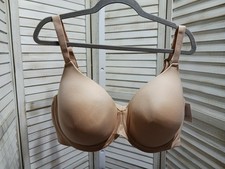 Auden Womens Bra Size 46D Biege Underwire Tshirt Back Close Lightly Lined Smooth