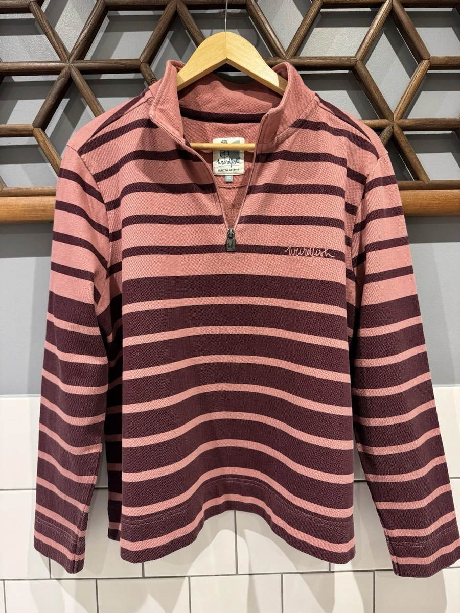 Sweat Femme Weird Fish Rose Framboise - 1/4 Zip, Coton, Taille UK 10