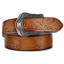 Western Leather Ratchet Belt for Men and Women Classic Design for Casual Wear...