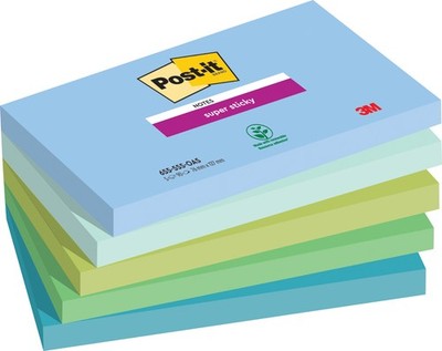 Post-it Haftnotizen Super Sticky Notes 127 x 76 mm Oasis 5 Blöcke á 90 Blatt