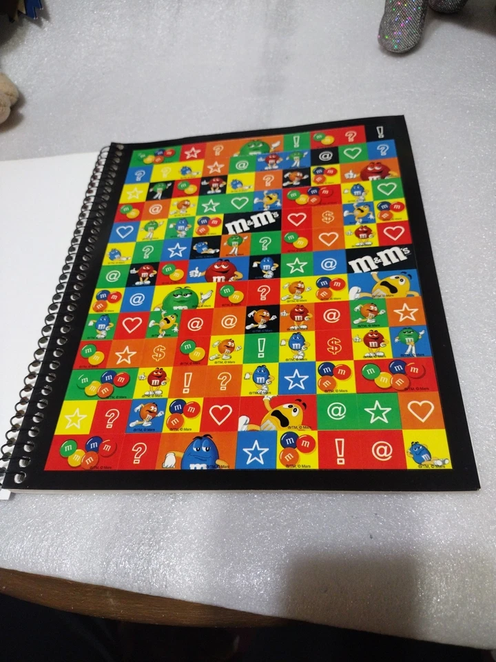 Vtg M&Ms 100 Sheet Wide Ruled Spiral Notebook W/Stickers 2001 By Mead USA #90M - Image 2 of 4