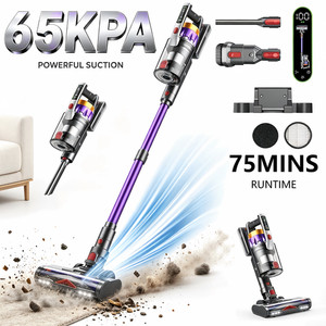 Cordless Vacuum Cleaner 65KPA 75min Stick Pet Hair Hardwood Wooden Floor Carpet
