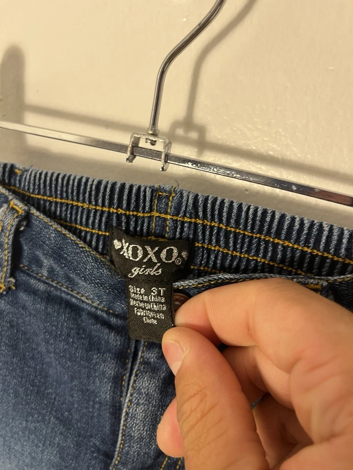 Jeans XoXo Butterfly Vintage Años 90 Niñas Talla 3T Bordados Foto 3 de 3