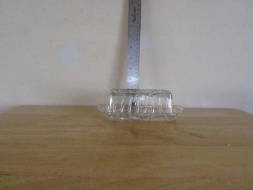 Vintage Anchor Hocking EAPC Windsor Starburst Covered Butter Dish Pressed Glass