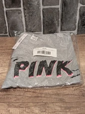 Victoria's Secret 🦇 PINK Heather Gray Halloween Bats Campus Cotton Tee XL VS370