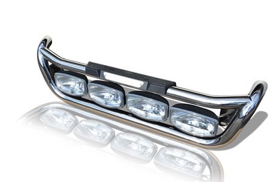 Grill Bar + Jumbo Spots + Step Pad + LEDs For Scania 4 Series Polished Stainless