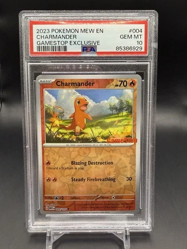 2023 Pokemon Mew En-151 #004 Charmander Gamestop Exclusive PSA 10