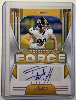 2021 Panini Absolute - Gridiron Force Signatures T.J. Watt  /10 SSP