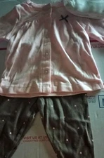NWT Carter's Baby Girl 3 Mos 3 PC Brown Polka Dot Outfit Mommy Loves Me