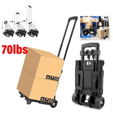 Portable Folding Hand Truck Dolly Utility Foldable Trolley 4 Wheels Trucks