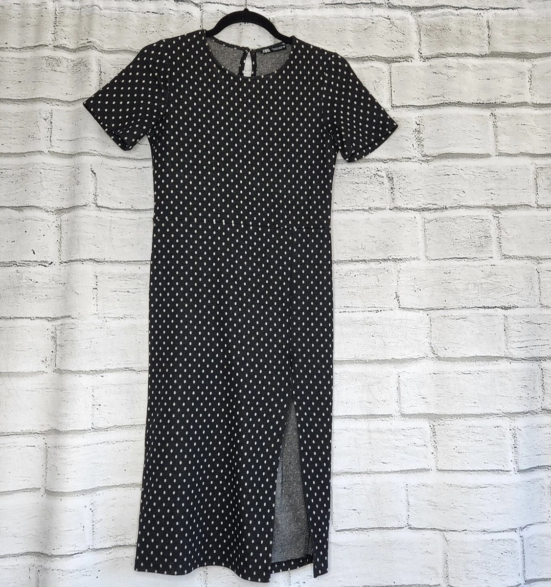 Zara polka top dot black dress