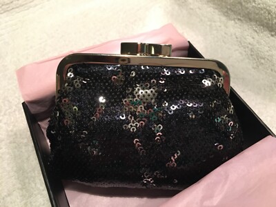 Lovely Angel Forever Victoria Secret Black & Silver Sequined Evening Bag/Purse