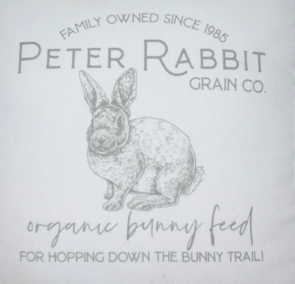 Almohada Decorativa 19" x 19" Peter Rabbit Bunny Negro Blanco Pata de Gallo Foto 2 de 4