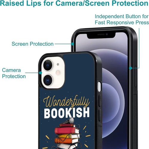 For iPhone SE XS XR Max 5 6 7 8 Plus Reading Bookish Delights Anti scratch Cover - Picture 13 of 25