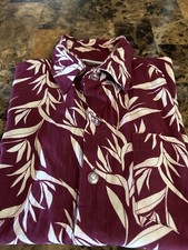 hamakua Kid Size 7 Rayon Hawaiian Shirt Red Leaf Vacation w/Free shipping