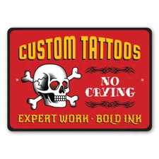Custom Tattoos Metal Sign