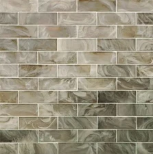 MSI Opalina Beige Subway Beveled 12" x 12" Glossy 0.96 sqft Mosaic Tile Mesh