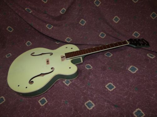 Vintage 1969 Gretsch Two-tone Green Double Anniversary guitar Project neck bow