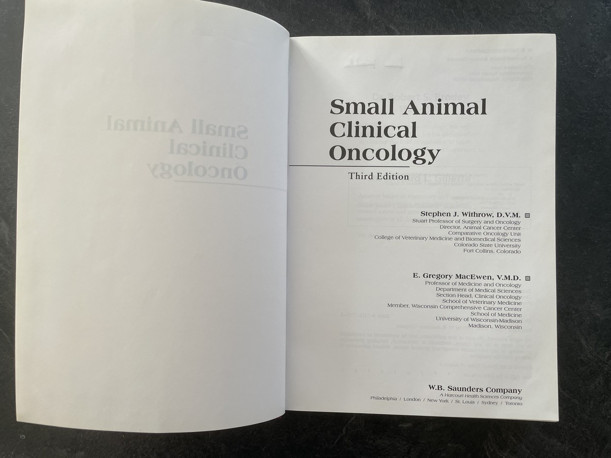 Small Animal Clinical Oncology - Third Edn. - Withrow - Veterinary