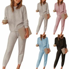 Womens Comfort 2 PCS Tracksuits Joggers Active Sports Pyjamas Lounge wear Sets