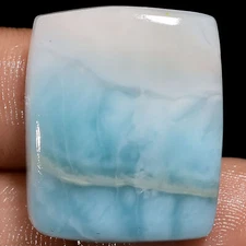 Natural Larimar Radiant Shape Cabochon Loose Gemstone 38 Ct. 24X20X6 mm EE-46733