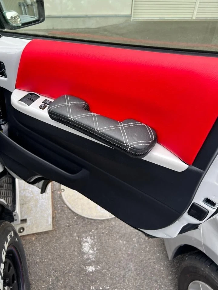 Door Panel Trim PVC Leather Red Left Right JDM Parts for Toyota HIACE 200 series Foto 4 de 4