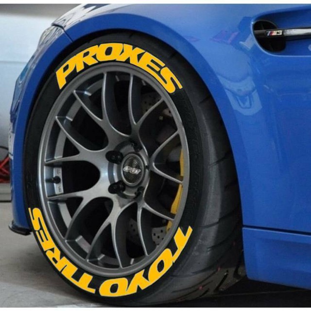 Toyo Tires Proxes permanent Tire Lettering Stickers Yellow 15"22" 1.25