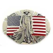 American Flag Western Cowboy Redeo Men Belt Buckle