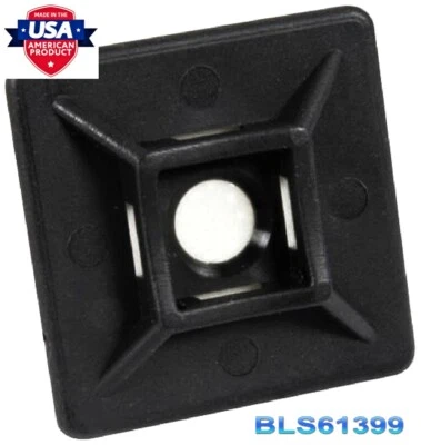 USATOUGHTIES (100) Cable Wire Zip Tie Wrap ADHESIVE PAD MOUNTS 0.75" USA Tough Mounting Clips