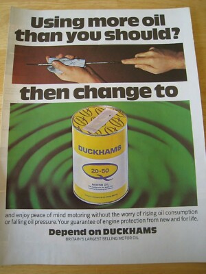 DUCKHAMS MOTORÖL 20-50 MOTORSCHUTZ BILD WERBUNG CA. A4 GRÖSSE DATEI C