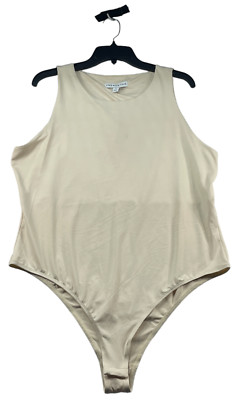 And Now This Bodysuit Womens Plus size 2X Ivory Sleeveless Stretch New