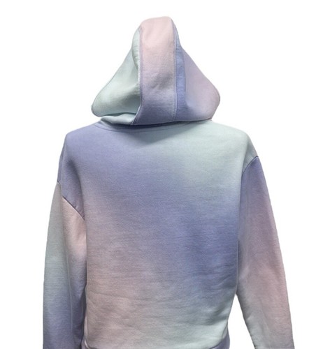 Adidas Gradient Pink Purple Green Silver Fleece Pullover Girl's Hoodie LG-14 - Picture 8 of 11