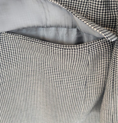 John W Nordstrom Gray Houndstooth Sport Coat 52% Silk, 48% Wool Size 44L - Picture 7 of 15