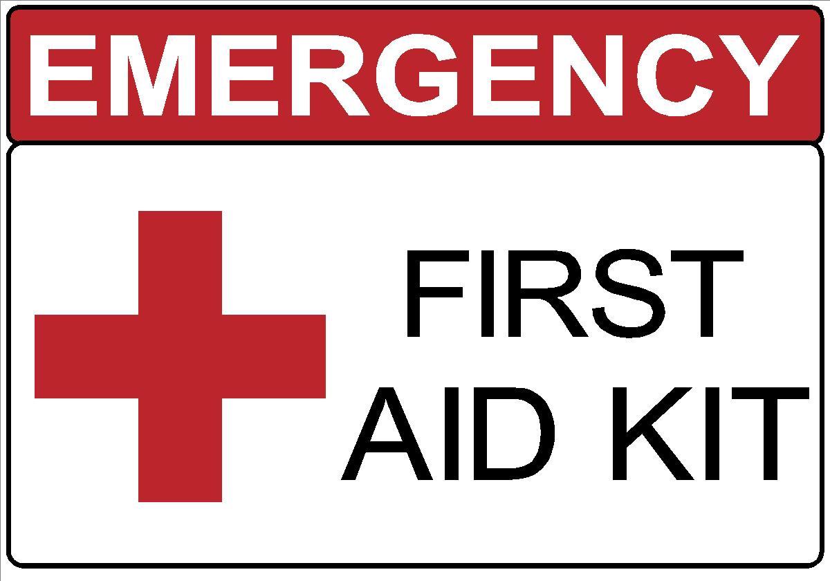 EMERGENCY FIRST AID KIT DECAL SAFETY SIGN STICKER OSHA HOSPITAL WAREHOUSE