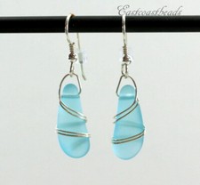Wire Wrapped Sterling Silver Earrings, Hypoallergenic Ear Wires, TURQUOISE