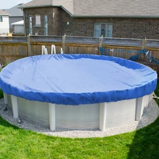 Round Winter Pool Cover Safety Heavy Duty Swimming Cover Above Ground Pool Blue