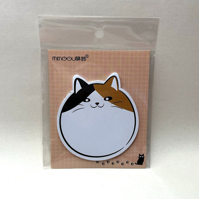 Calico Cat Sticky Note Pad Memo School Lunch Notes