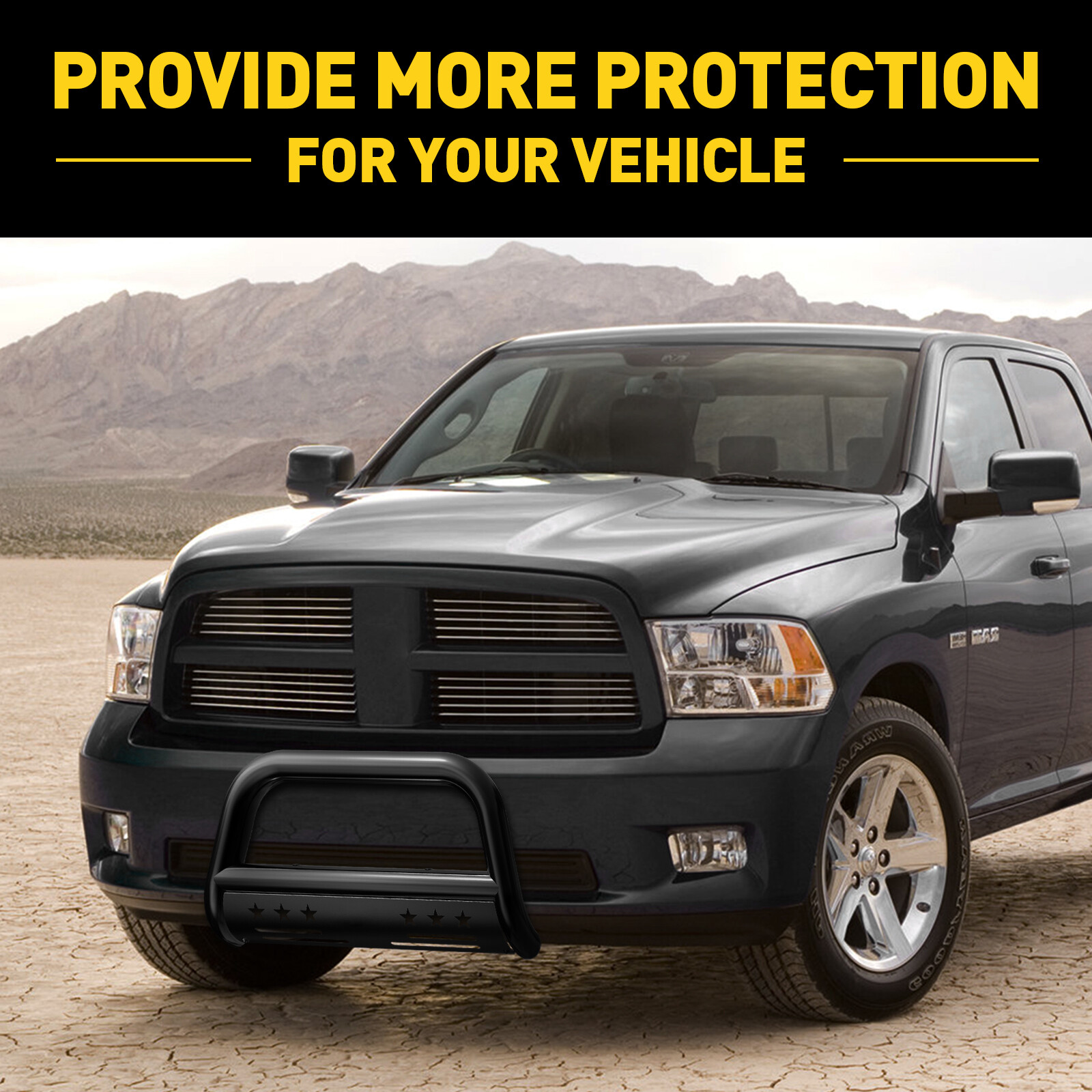 Front Bumper Bull Bar Brush Grille Guard For Dodge Ram 1500 4.7L 5.7L