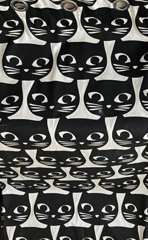 IKEA MATTRAM カーテン 猫 IKEA Mattram black cat curtains drapes w/ grommet (2) panels 57x98