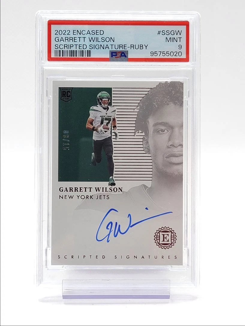 Garrett Wilson Panini Encased Scripted Signatures #SSGW Ruby