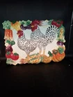 NEW - FITZ & FLOYD COQ DU VILLAGE ROOSTER & HEN WALL HANGING PLAQUE