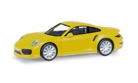 Herpa 028615-003 Porsche 911 Turbo, Racinggelb | MaßStab 1:87 | H0 | Neu/Ovp